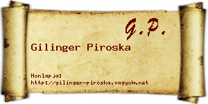 Gilinger Piroska névjegykártya